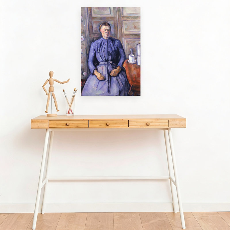 Femme à la cafetière, vers 1890-1895, estampe d'art mural abstraite contemporaine (portrait)., H 18 po x l 12 po