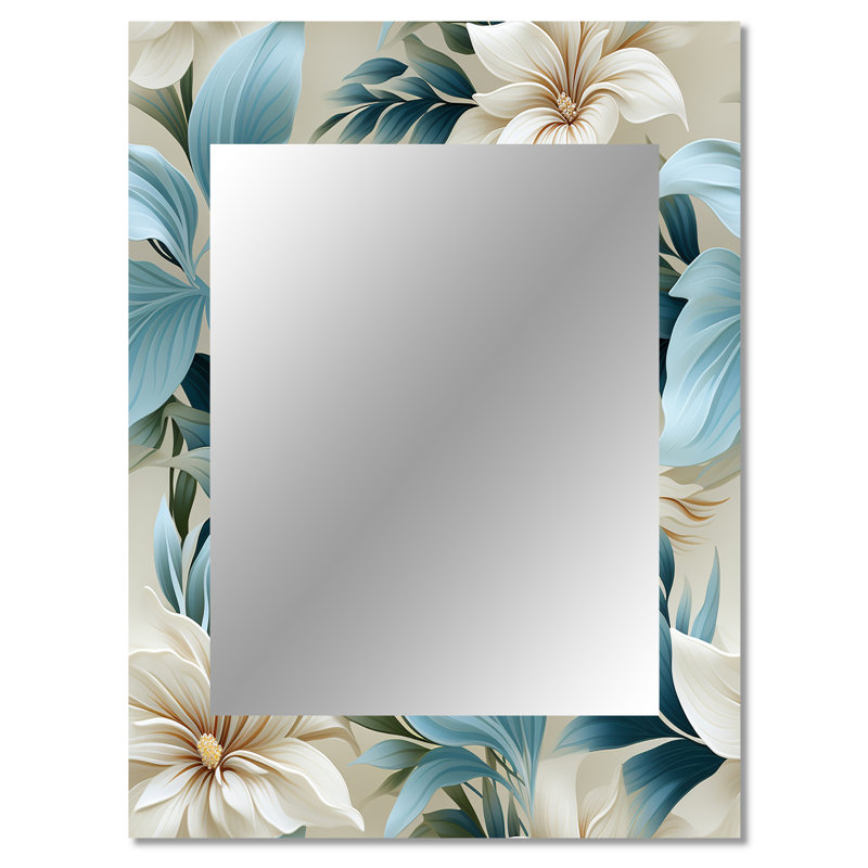 Motif tropical Atreal Coastal Symphony - miroir tropical, botanique, floral, 40 po x 30 po