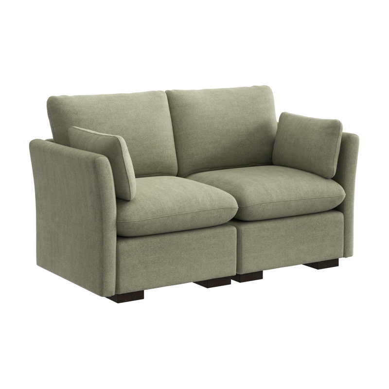 Stedman Modular 2-Seater Loveseat, Living Room Furniture, Soft Green, 36.61" H x 68.12" W x 35.83" D
