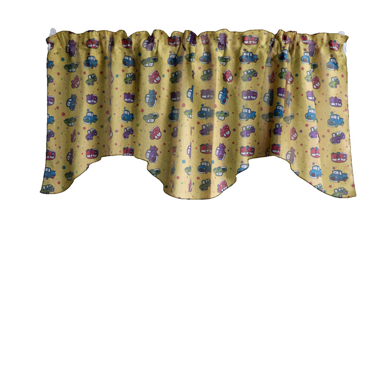 Cantonnière festonnée en mélange de coton l 58 po, Jaune