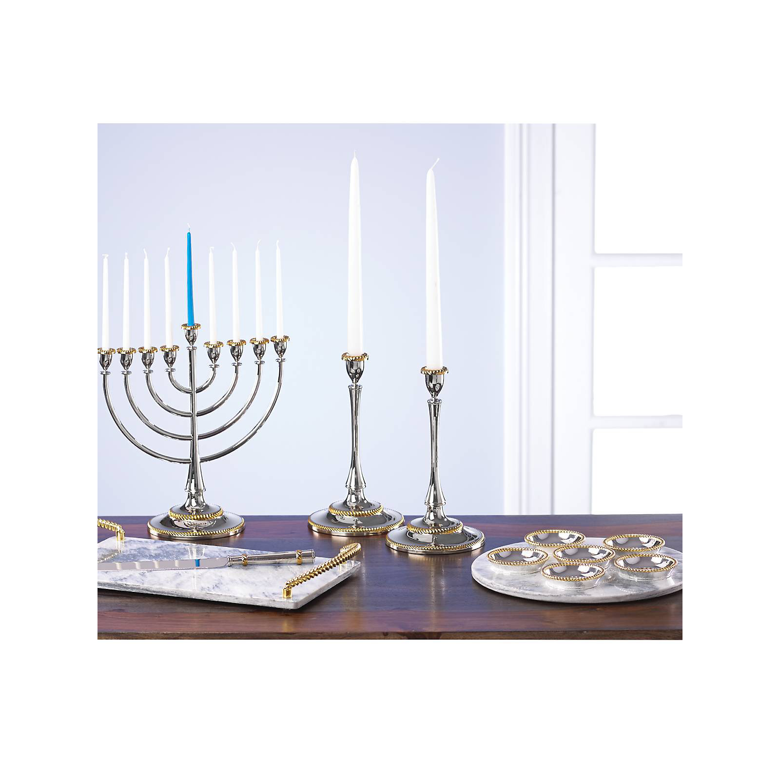 Roseland Seder Plates with Marble Slate
