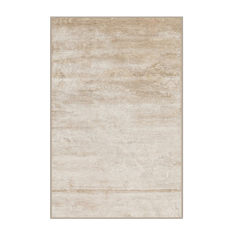 Tapis abstrait beige, Rectangle 7 pi x 10 pi