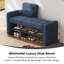 118 cm Dark Blue Shoe Bench With Open Storage Space and a Soft Cushioned Seat