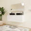  Ensemble de meuble-lavabo mural blanc moderne avec 3 portes et lavabo en céramique Dalmahoy-2046881502-2075577845