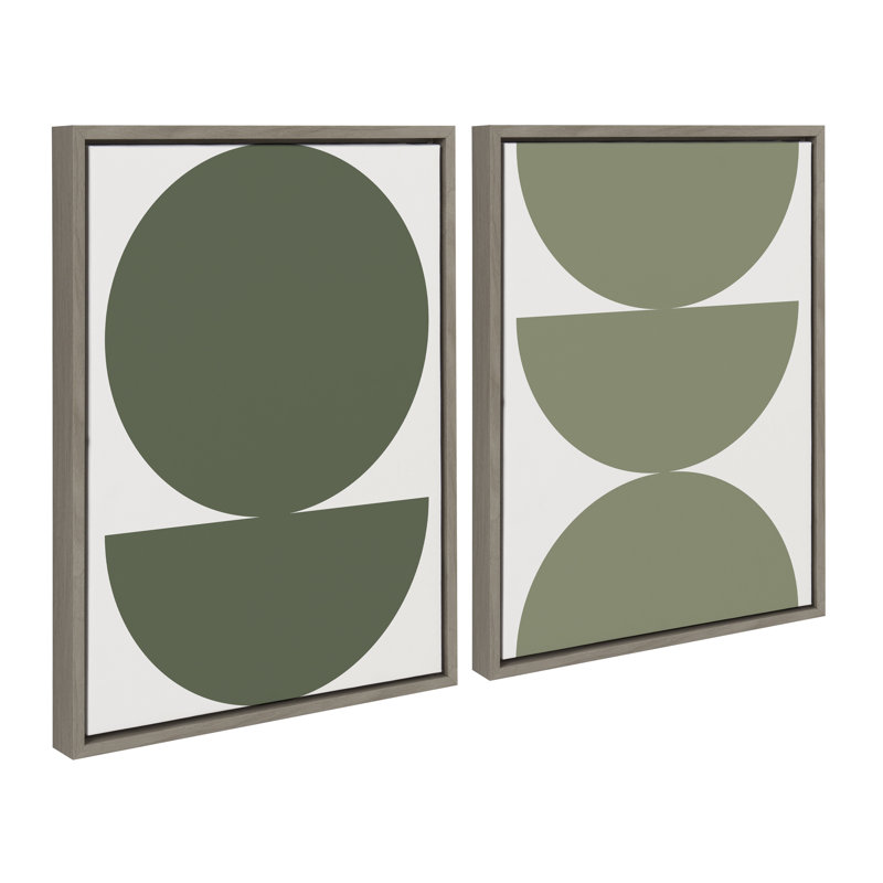 «Earthy Boho Geometric 1 Brown and Earthy Boho Geometric 2 Terra Cotta» par The Creative Bunch Studio, ensemble d'art mural sur toile encadrée