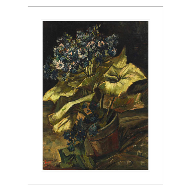 «Cineraria Asters in a Pot» par Vincent van Gogh, impression giclée encadrée, H 29,5 po x l 22,86 po