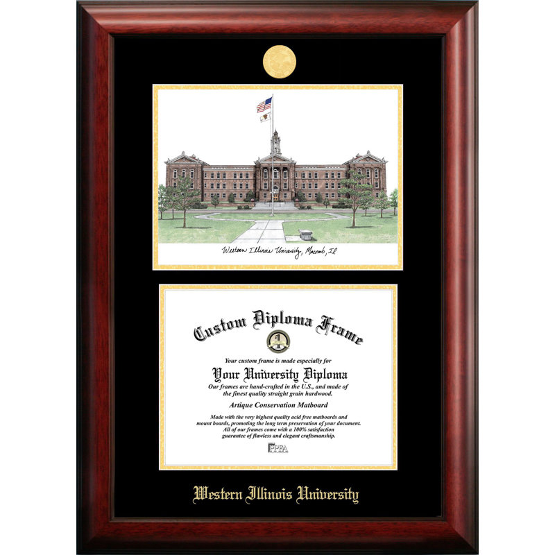 Cadre de diplôme en relief or l 11,5 po x H 8,5 po Western University