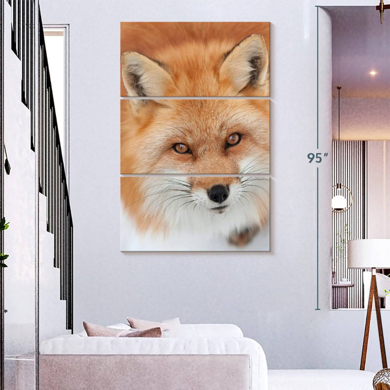 Brampt Fluffy Red Fox, 65" H x 42" W