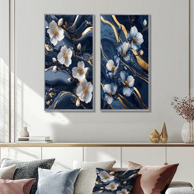 Cornouiller doré doré, fantaisie I - Collection d'art mural floral 2 pièces