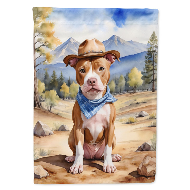 Drapeau Cowboy Welcome Garden, Bull-terrier brun