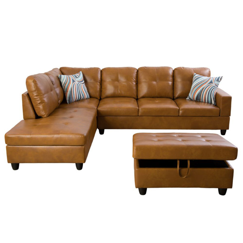 Upholstered Sectional, Left Hand Facing, Ginger