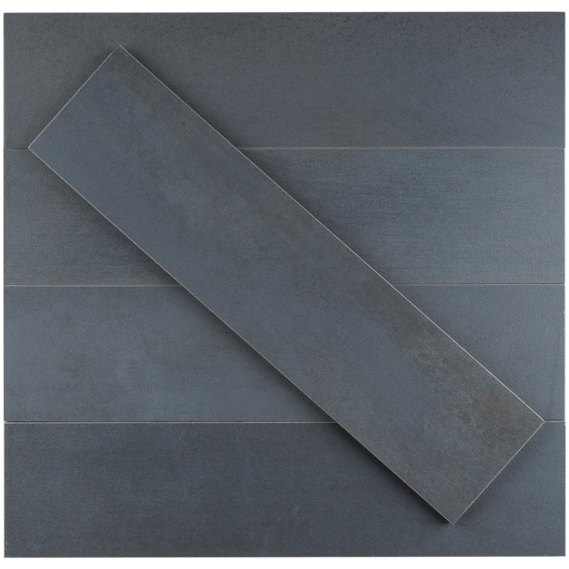 Carreau de sol en porcelaine mat 3 po x 12 po Le Leghe Subway, Bleu cobalto