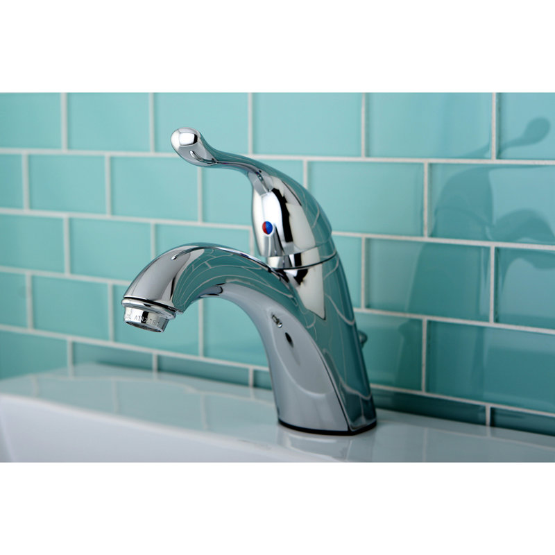 Kingston Brass Yosemite Single-Handle 1-Hole Deck Mount Bathroom Faucet with Plastic Pop-Up, Polished Chrome