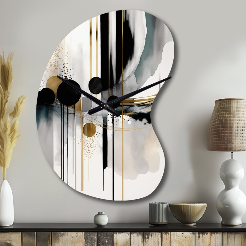Horloge murale abstraite en forme de V, formes abstraites de Sistina, Grand