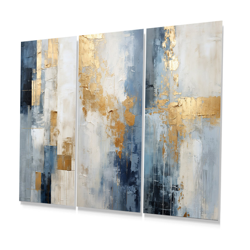 Danita - Ensemble de 3 reproductions d'art abstrait en métal, H 28 po x l 36 po