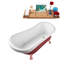 Baignoire de trempage sur pieds 61 "avec drain, pattes et plateau en bambou 61" Streamline-63442647-60925980