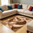 Brown and Beige Abstract Swirl carpet-easy to clean, machine-washable, soft and comfortable; suitable for door mats, kitchens, living rooms, bedrooms, corridors, and laundry areas. Easy to clean, durable carpet for home decoration.-1571109545