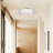 White Glass Semi Flush Ceiling Light