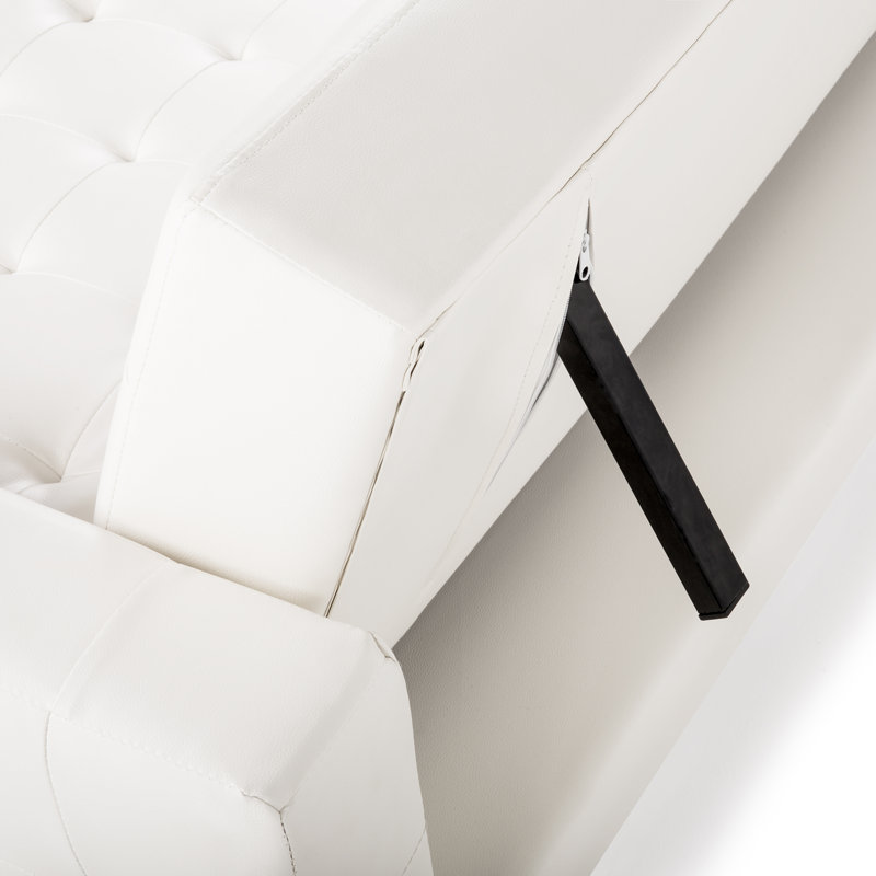 Pinkney 4 Seater Sofa Bed, Left, White