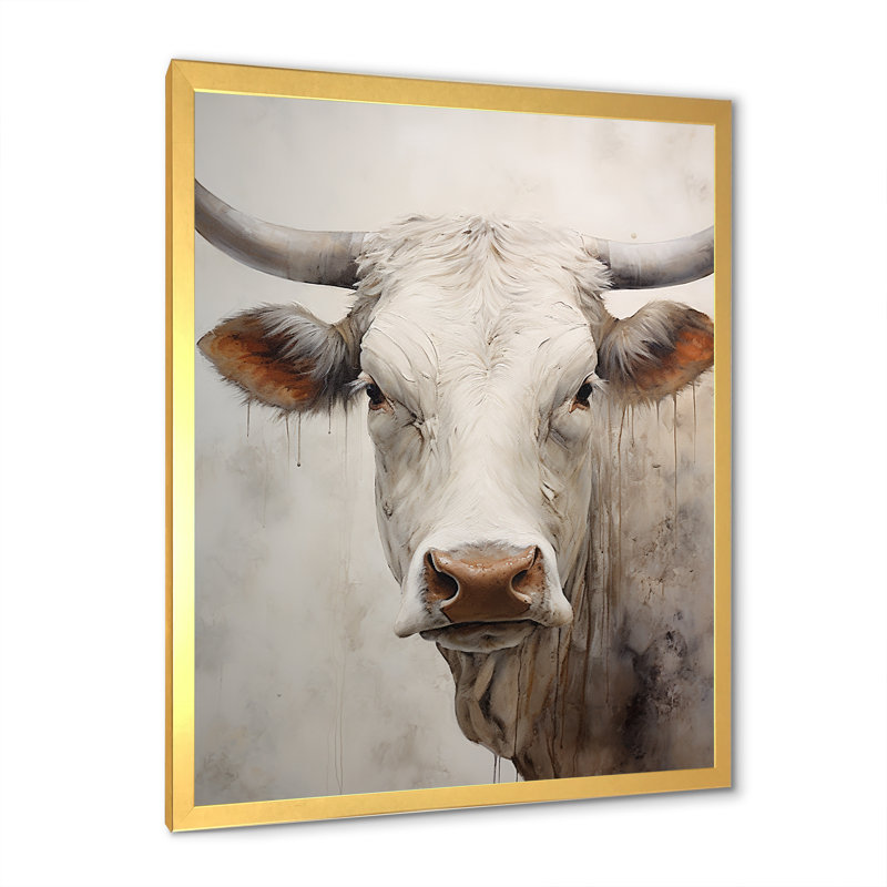 «Handsome Beige», art mural sur toile, Cadre doré simple, H 44 po x l 34 po x P 1,5 po