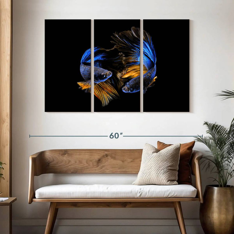 Brampt Neon Betta Fish, 32" H x 50" W