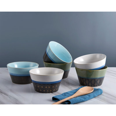 Pfaltzgraff Silk Screen Geometrics 24 oz. All-Purpose Stoneware Bowls