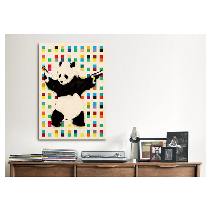 Street Panda, impression sur toile, H 12 po x l 8 po x P 0,75 po, Pas de tapis, Toile tendue