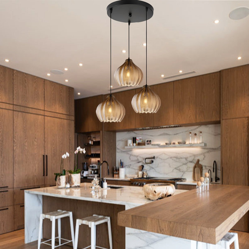 Trosclair 3 - Light Dimmable Brown Cluster Pendant