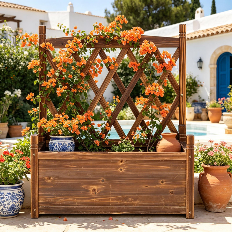 Bloxom Wood Planter Box, 76cm H x 37cm W x 64cm D