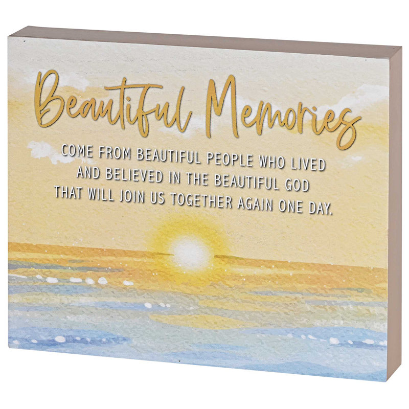 Plaque de table Beautiful Memories 10 x 8