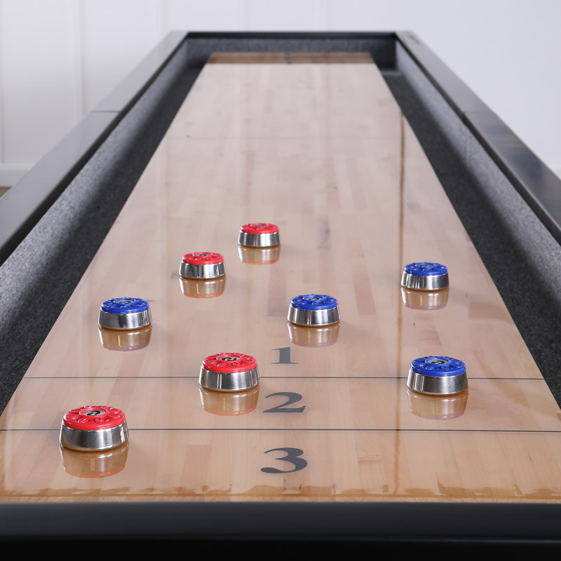 Playcraft Genoa 12’ Pro-Series Shuffleboard, Walnut on Silver, 12', No