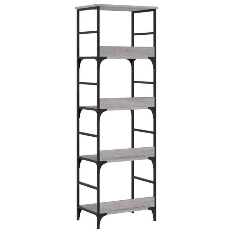 Nevah 153cm H x 50cm W Steel Etagere Bookcase, Grey Sonoma
