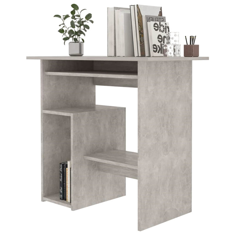 Desk 80x45x74 cm Engineered Wood, Concrete Grey, Left