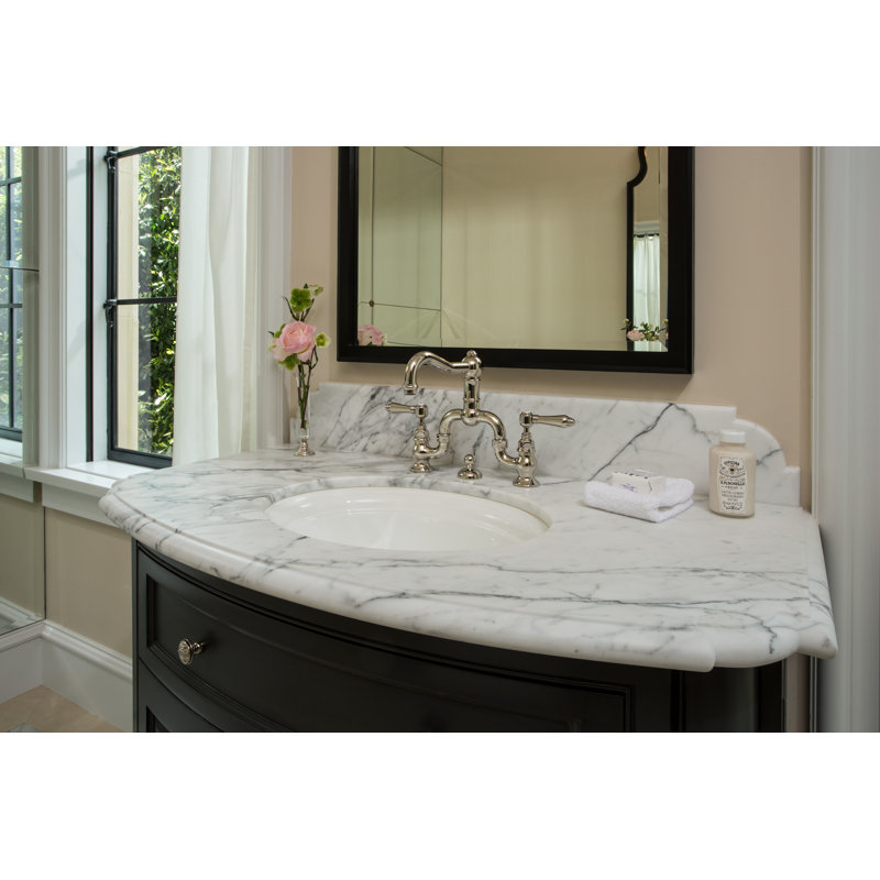 Acqui Bridge Lavatory Faucet, Polished Nickel, Cross Handle