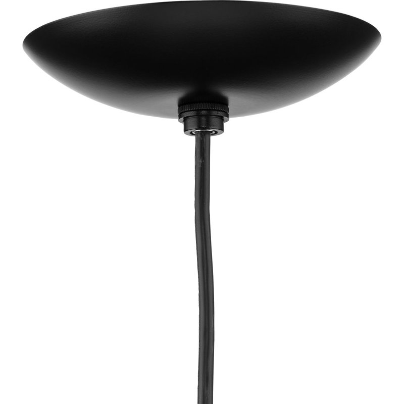 Luminaire suspendu moyen avec globe en verre opale, Noir mat