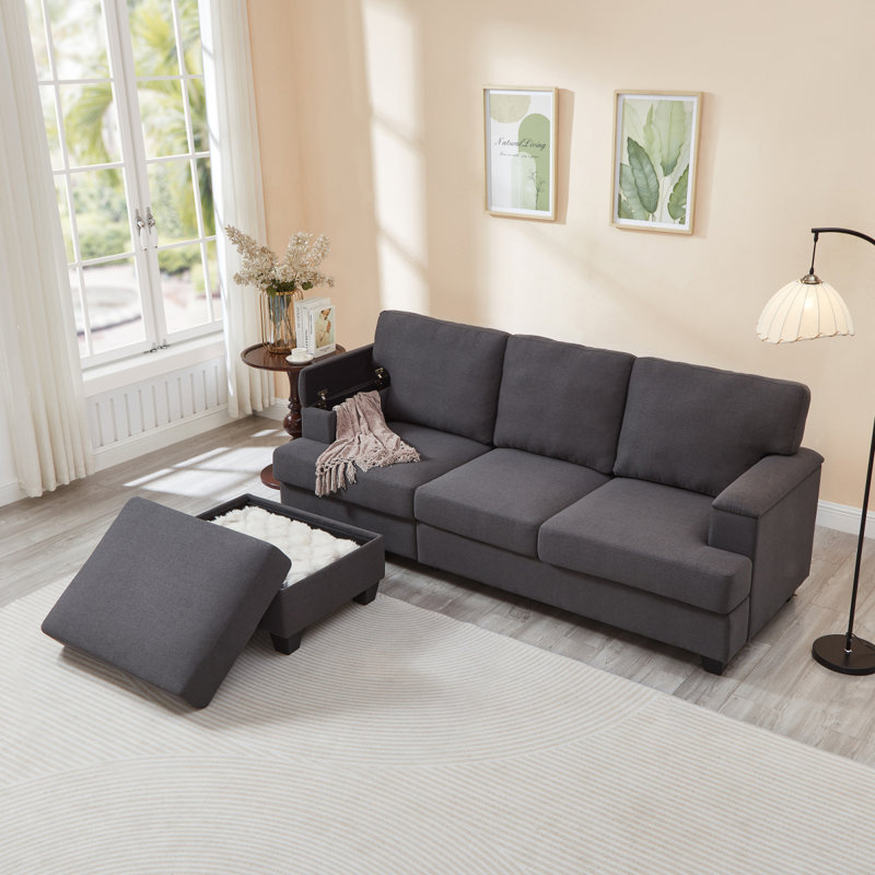 104.4" Cloud Sectional Couch With L-Shape Chaise,Modern Modular Sofa With Deep Seat, Upholstered Couches For Living Room Bedroom,No Assembly Required, (Plush Corduroy Fabric),PINK