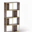 4-Tier Industrial Bookcase, Rustic Wood and Metal Frame, Asymmetrical Shelf Design, Display Storage Shelf-140462691