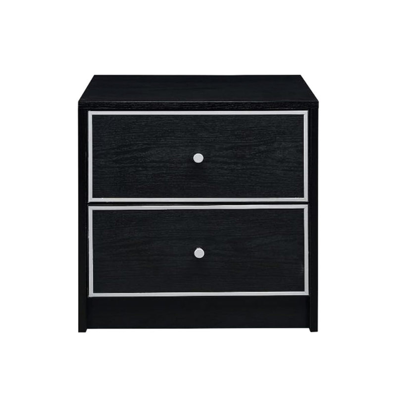 2 Table de chevet gracieuse en noir et argent