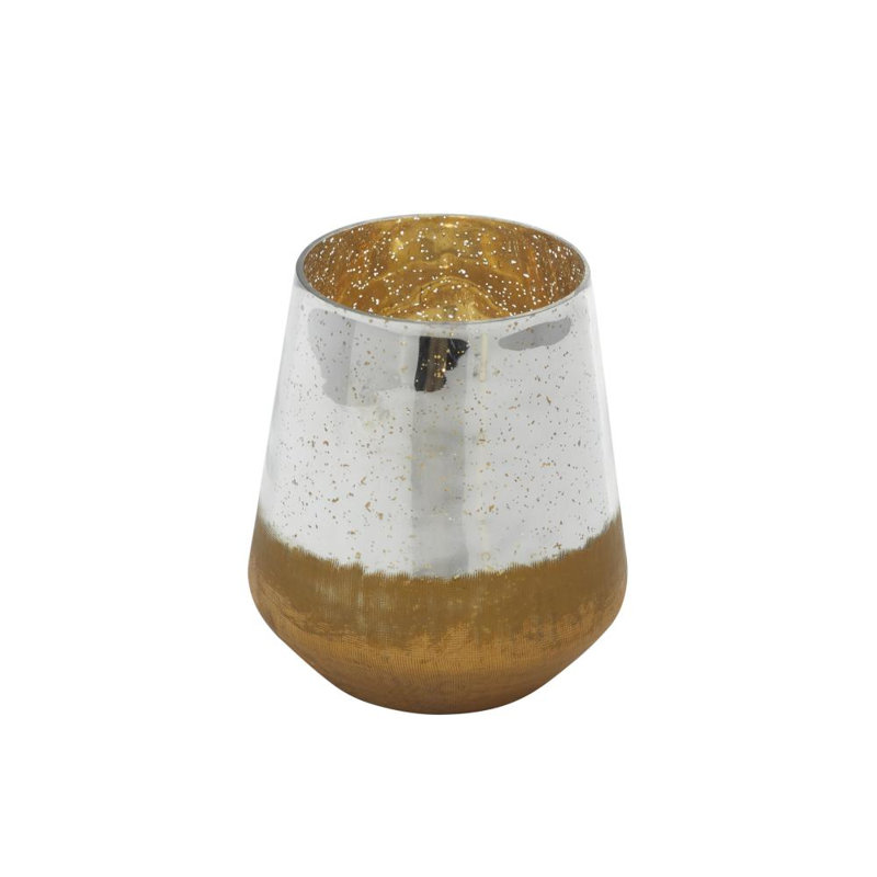Votive contemporaine en verre, H 7 po x l 6 po x P 6 po