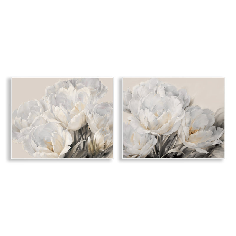 Ensemble de 2 plaques murales Soft Budding Roses, design par Iorg Levashov