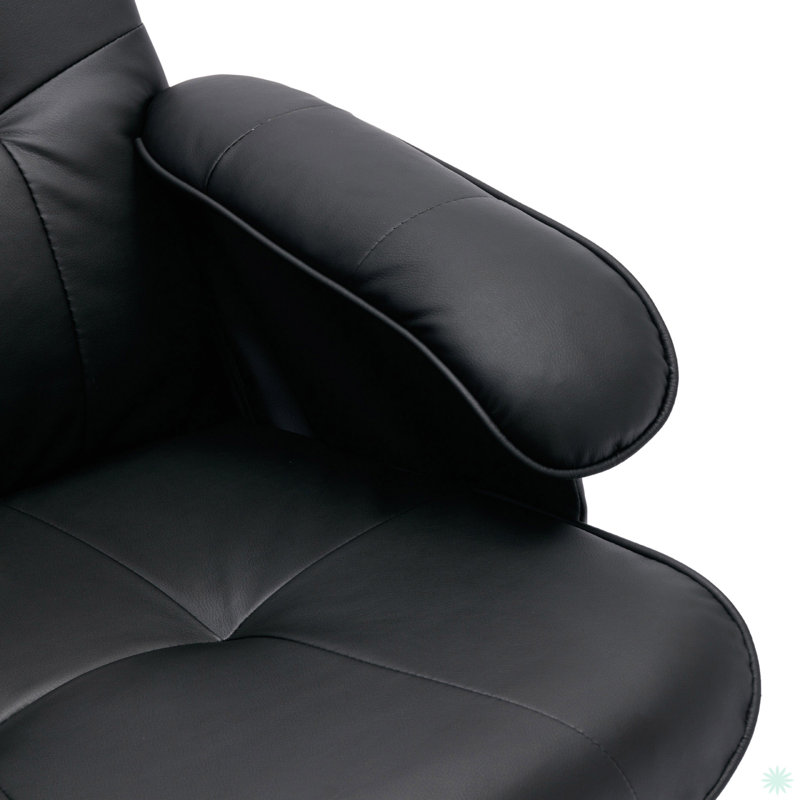 Fauteuil inclinable avec repose-pieds noir, Noir