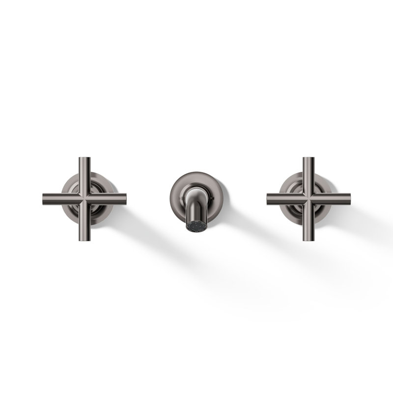 Purist® Wall-Mounted Bathroom Faucet, Vibrant Titanium, Cross Handle