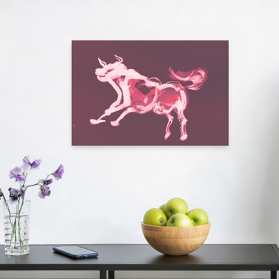 «Crimson Bull Spirit», reproduction d'art dramatique contemporain abstrait