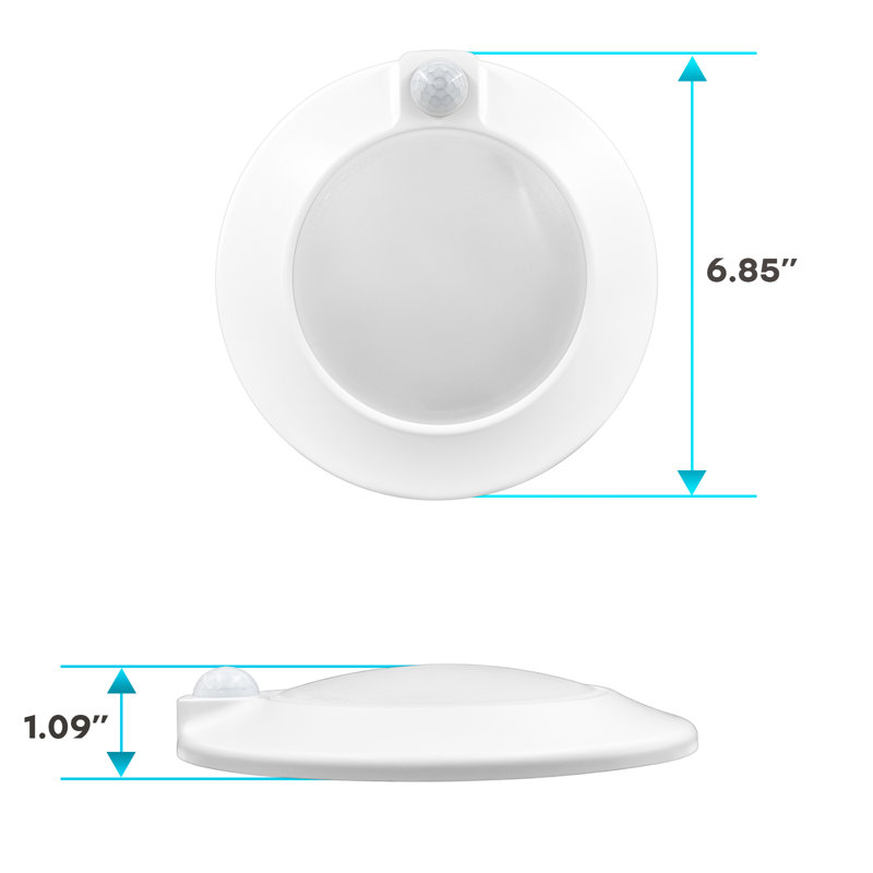 Acrylic LED Flush Mount, 1.09" H x 6.85" W x 6.85" D