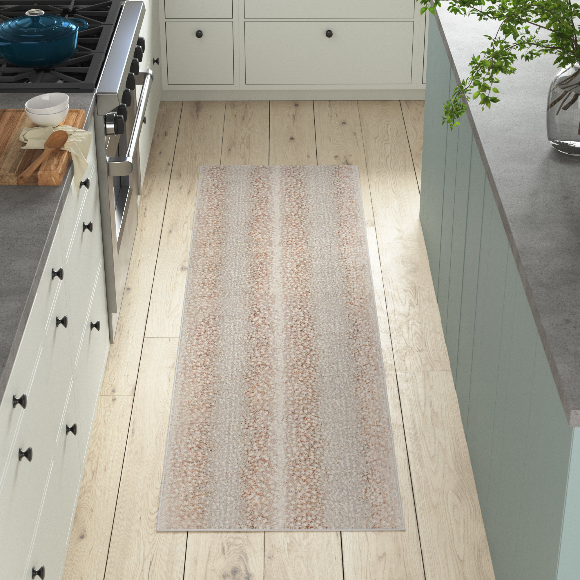 Baytown Feather Gray/Moonbeam/Bison Rug, Runner 2'2" x 8'