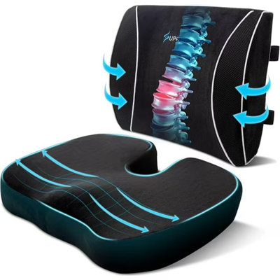 Coussin de siège de médecin moderne Supa pour chaise de bureau, coussin de siège en mousse viscoélastique et coussin de soutien lombaire, maison en filet respirant 3D, coussins de dossier de voiture