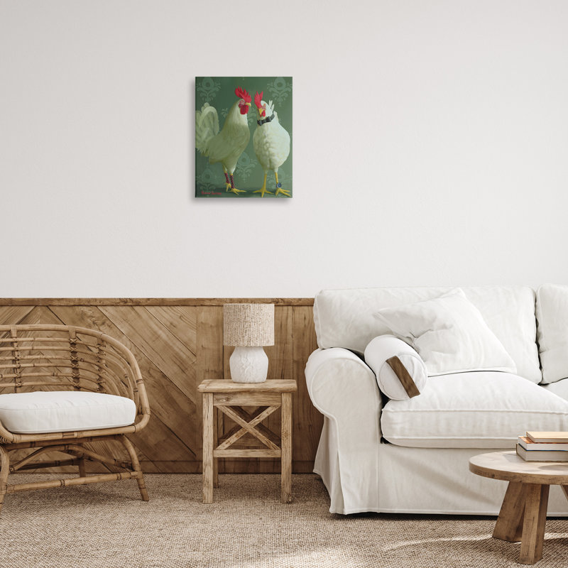 Paire de coqs stylés, design par Heather Gauthier, H 20 po x l 16 po