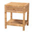 Amoll 1 - Table de chevet en rotin et bois massif brun naturel Amoll