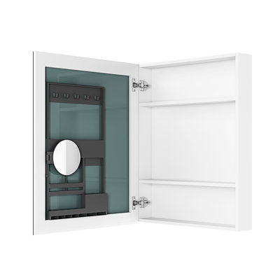 Armoire de salle de bain avec miroir l 24 po x H 30 po - blanc 24 po x 30 po avec rangement transparent