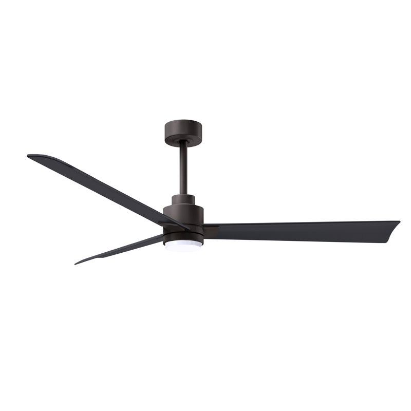 Alessandra Ceiling Fan, Matte Black, Textured Bronze, 56"